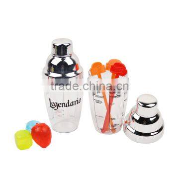 250ml plastic wine shaker bottle transparent