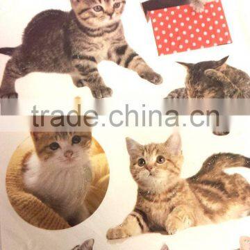 Vivid Animal Embossed Paper Sticker, Paper Sticker With Cat Pattern for Decoration photo-4