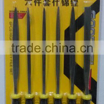 6 pcs mini drill needle diamond flat file set