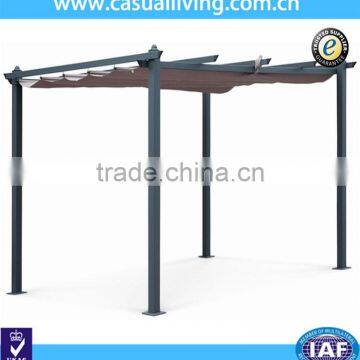 Aluminum slide pergola gazebo flat roof aluminum Chinese garden gazebo