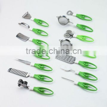 2012 new pp handle stainless steel kitchenware gadgets set