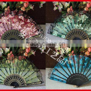 Beautiful and colorful plastic lace fan