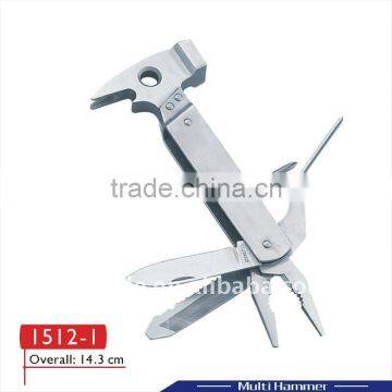 2014 new hardware multi tool multifunction hammer multi hammer with axestainless steel axe multi purpose hammer 1512