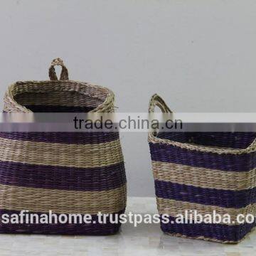Bread Shape Sea Grass Basket With Handle