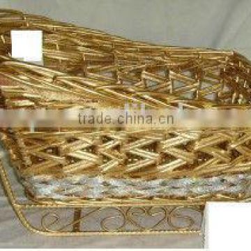 Gold and silver willow sleighs with wire runners