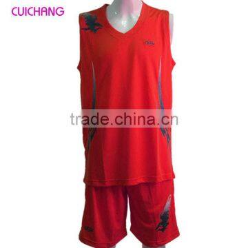 wholesale red basketball jersey red color