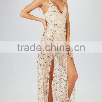 OEM Women Sequins Long Dresses Hot Sale Holiday Maxi Dress photo-3