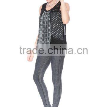 Lace Mixed Print Panel Swing Tank Italy Clothes Wholesale photo-4
