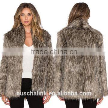Hot Sale Women Cheap Fashion Pattern Faux Fur Coats Made in China photo-4