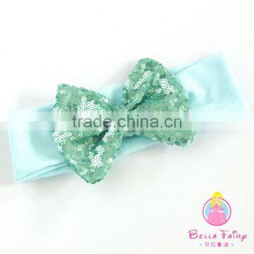 Baby Headband Stripes Fabric With Sequin Bows Headbands for Babies photo-5