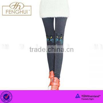 Lovely kitten embroidery cotton leggings