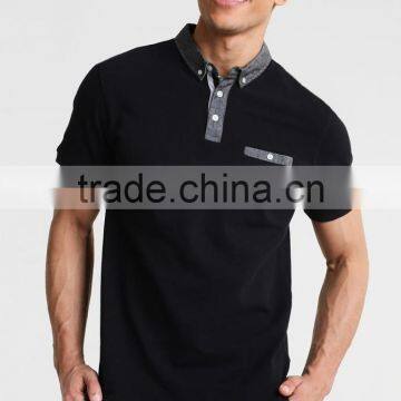 MGOO 100% Cotton Polo Shirts For Men Color Combination Collar Design Polo Shirt With Chest Pocket photo-3
