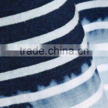 The Freshman Dip-dyed Light-blue and White Wholesale Striped T-shirt photo-3