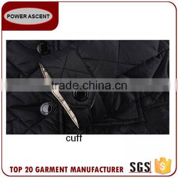 Slim Fit Black Stand Collar Lightweight Warm Short Quilted Padding Jacket For Women photo-4