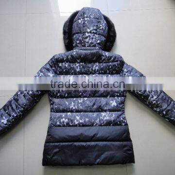 Women Fake Fur Hood Polyester Microfiber Padding Winter Jacket photo-2
