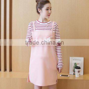 Zm51261a China Wholesale Maternity Clothing Stripe Long Sleeve Woman Maternity t Shirt photo-2