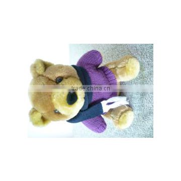 Knitted Sweater BEAN BAG Plush Bear Toy Hugfun Teddy Bear Plush Corduroy Paws Holiday Knit Sweater