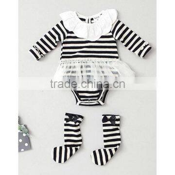 5pcs/lot Toddler Girls Romper Long Sleeve Cotton Princess Striped Baby Girl Jumpsuit Kids Rompers 3pcs Set Infant Clothes photo-2