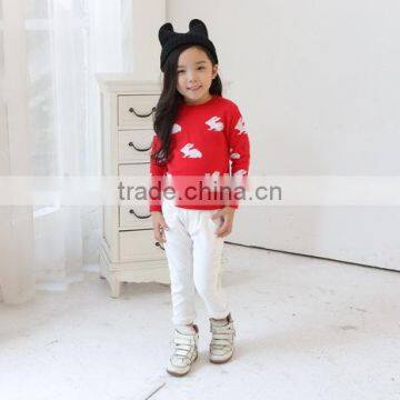 Rabbit Print Girl Sweater Adorable Girl Sweater Christmas Sweater photo-2