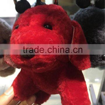 Rex Rabbit Fur Puppy Pom Pom Keychain 100% Rabbit Fur Dog Keychain Accessories Bag Charm Golf Cart Pendant Creative Keychain photo-3