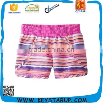 Pink Girl Stripe Printed Beach Short Women Board Short