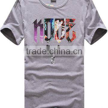 New Design Comfortable Short Sleeve Organic Cotton Casual T Shirt Heat Transfer Tees photo-4