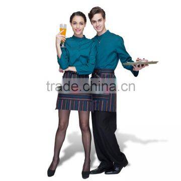 Juqian Wholesale Cheap 3/4-sleeve Quality Green Waitress Uniform Pattern Sets photo-4