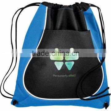 Coil Drawstring Backpack - Has an Open Main Compartment, Which Cinches at the Top, Open Front Pocket and Comes With Your Logo. photo-5