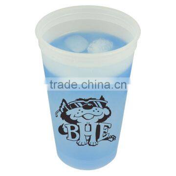 USA Made 20 oz Cool Color Changing Stadium Cup - changes color with ice cold liquids, BPA-free and comes with your logo