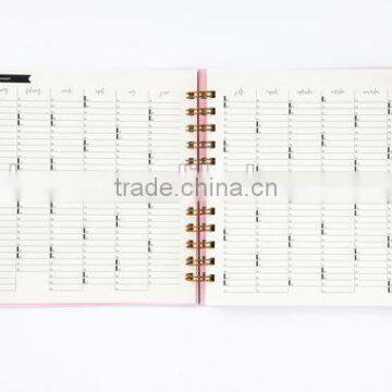 2017 Full Color Spiral Notebook Custom Hardcover Diary Planner With Gold Wire photo-3