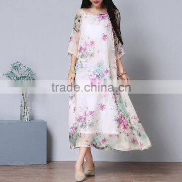 Floral Printed Two Piece Flower Fashion Lace Dress photo-3