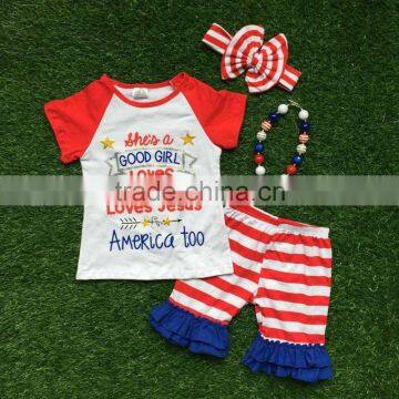 Girls Capri Sets Girls Clothing Toddler Girls Boutique Clothing Sets Ruffle Shorts Outfit Wholesale Baby Girls Clothing Sets photo-5