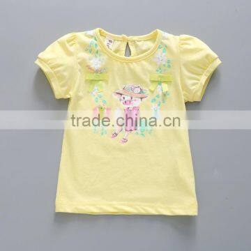 Wholesale Summer Cotton Priting Kids Girl Short Sleeve t Shirts photo-3