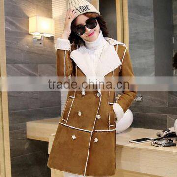 2016 New stylish high quality imitation sheep wool fur coat