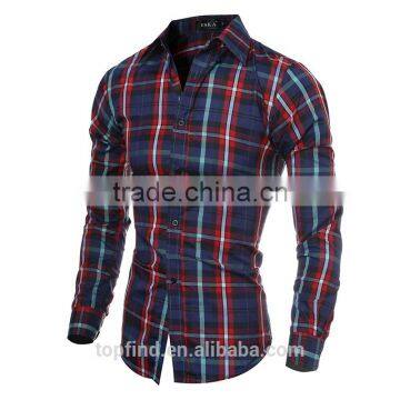 2016 Sale Classic Plaid Pattern Formal Dress Men Shirt Long Sleeves for Men photo-2