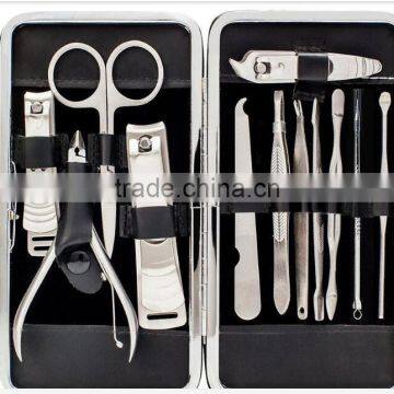 12pcs Nail Care Tool Kit Scissor Stainless Steel Metal Pedicure Pocket Nail Manicure Set