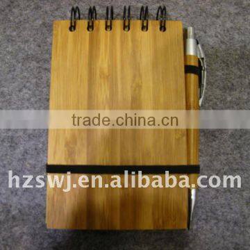 New Bamboo notebook/high promotional notebook/bamboo cover spiral notebook for gift