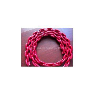 Rubber for plastiorcoated compensation chain