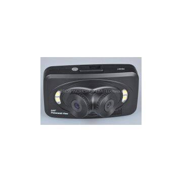 H6000 360 Degrees Panoramic View Car DVR Recorder with HD 720P,Dual Lens,4 LED Lights,Rear View Camera ,loop recording
