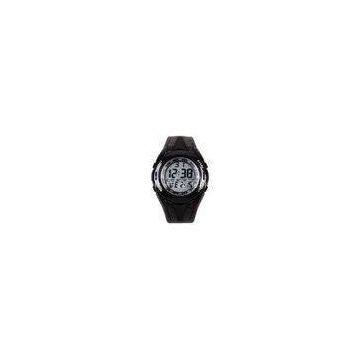 PU Band Daily Alarm Digital Wristwatch Stainless Steel Back Case