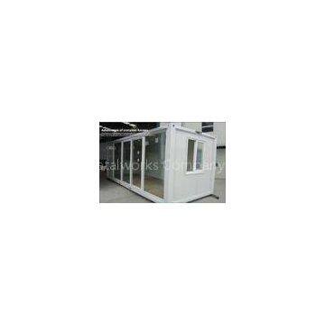 Prefab movable assembled glass prefab homes / steel modular store with glass curtain