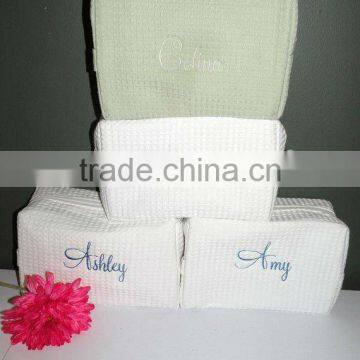 Personalized Waffle Weave Cosmetic Bag
