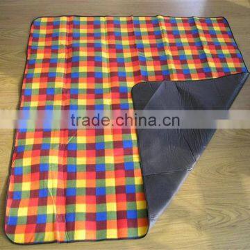 150*200cm Printed Plaid Fleece Picnic Throw Blanket WaterProof