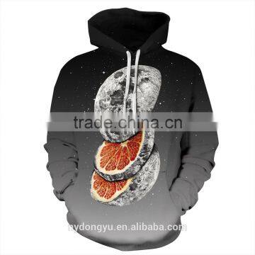 moon orange 3D pinted hoodies/sjm unisex 3D printed sweatshirt hoodies/hot sell 3D hoodies