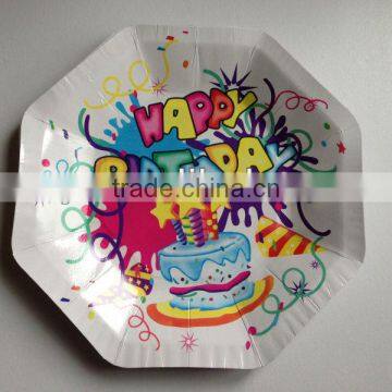 Octagonal tray for children party in low cost