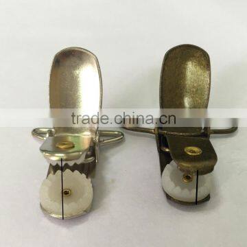 Manufacturer Strong Thick Metal Suspenders Clip With Plastic Teeth Inside