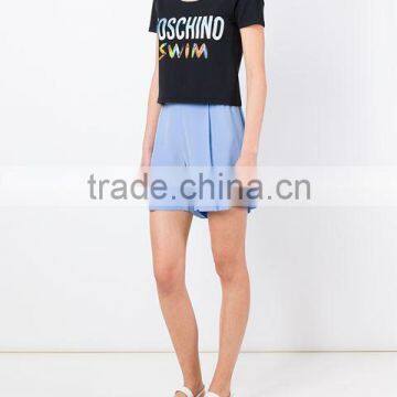 Custom Short Sleeve Cotton Black Printed T-Shirts For Women,Top Quality Silk Printing Womens Black T-Shirts Clothes photo-3