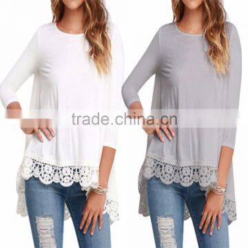 New customized top sell short front long back blouse