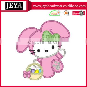 Cute cartoon embroidered pink rabbit patches embroidery for clothing