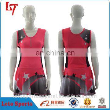 Woman tennis dresses set pink pattern netball dress